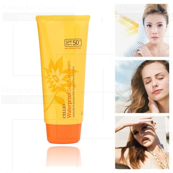 Kem Chống Nắng Cellio Collagen Whitening Sun Cream SPF50+ PA+++ (Xanh)